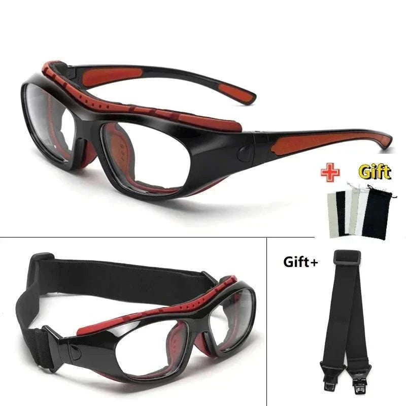 Customizable Basketball Sports Goggles for Clear, Secure Play-Gray / myopia -400