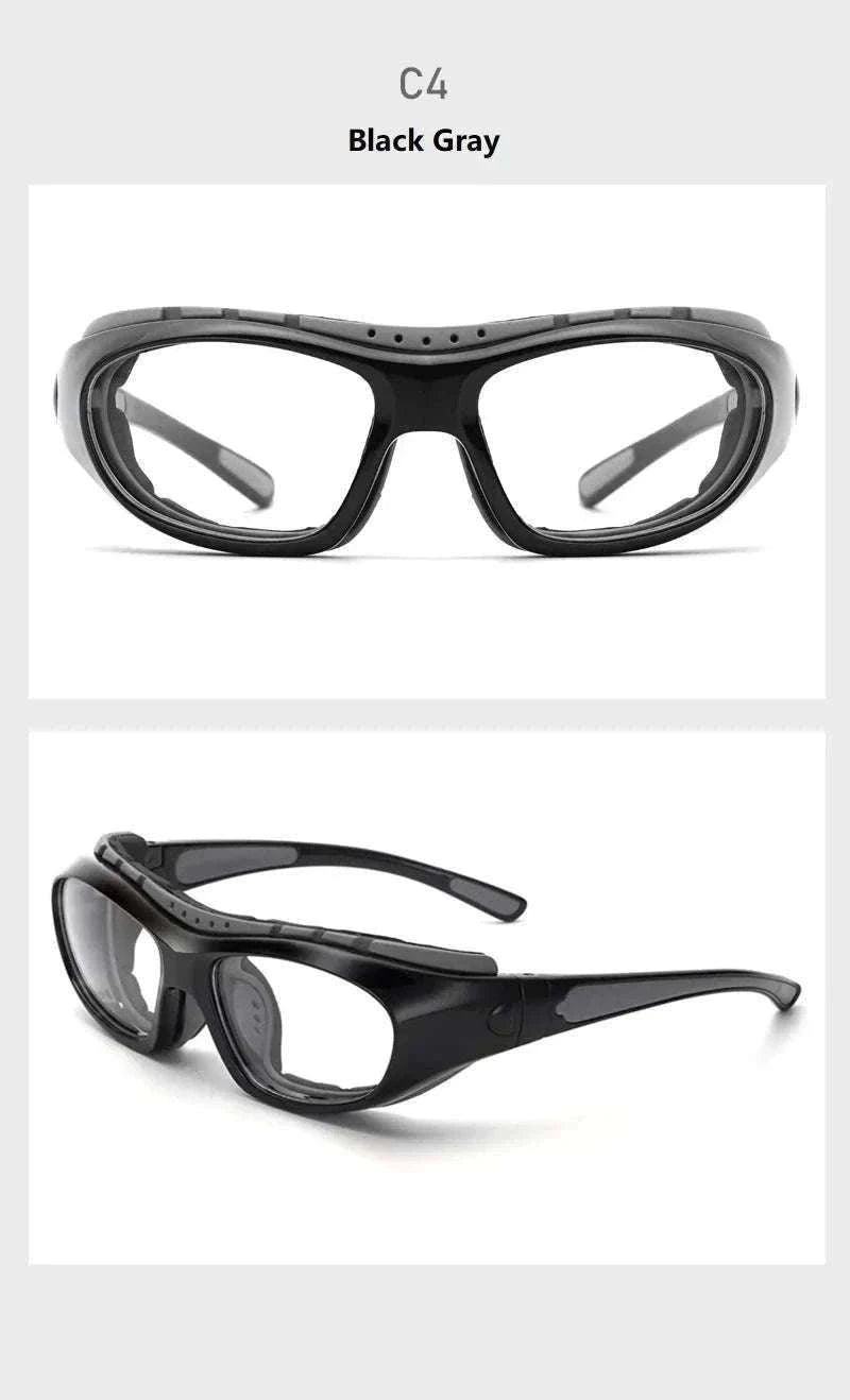 Customizable Basketball Sports Goggles for Clear, Secure Play-Gray / myopia -400