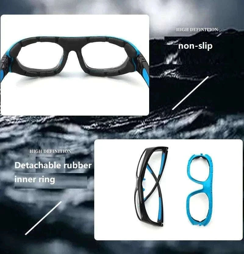 Customizable Basketball Sports Goggles for Clear, Secure Play-Gray / myopia -400
