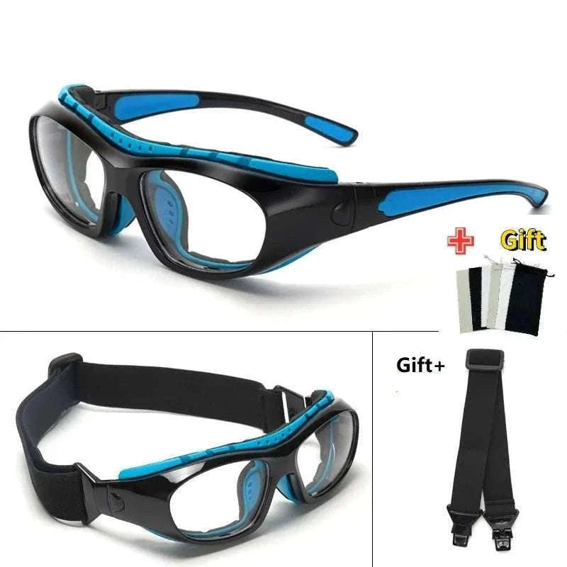 Customizable Basketball Sports Goggles for Clear, Secure Play-Gray / myopia -400