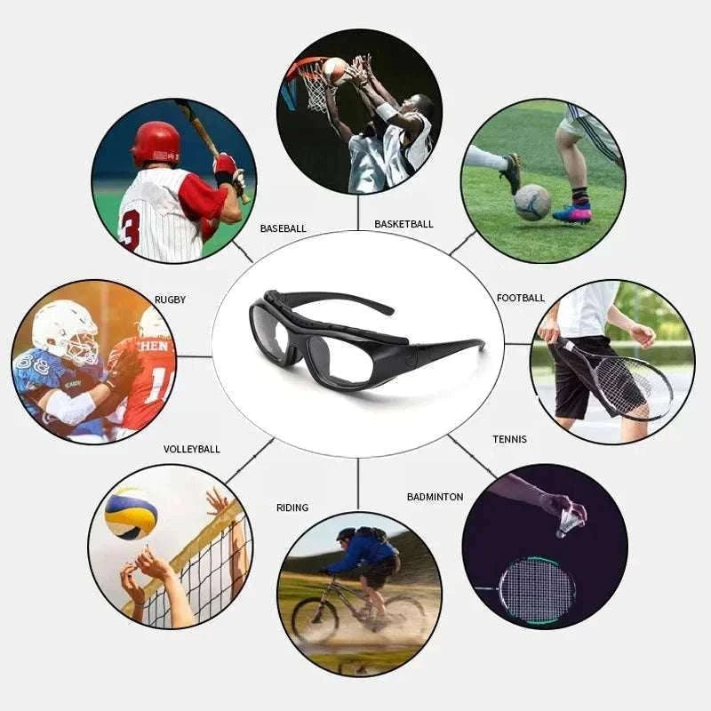 Customizable Basketball Sports Goggles for Clear, Secure Play-Gray / myopia -400