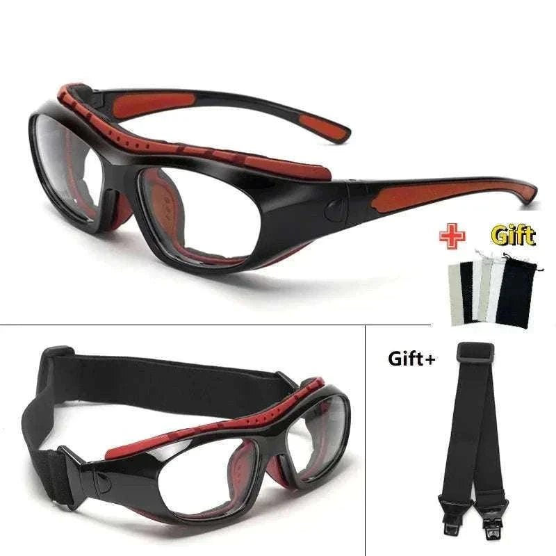 Customizable Basketball Sports Goggles for Clear, Secure Play-Gray / myopia -400