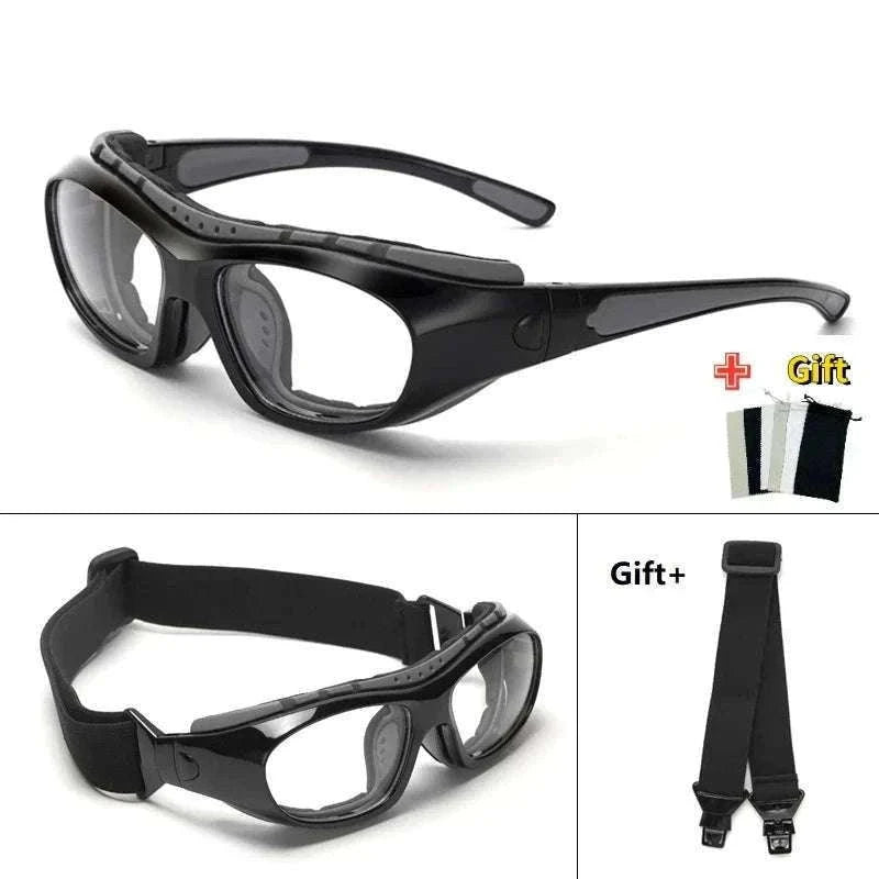 Customizable Basketball Sports Goggles for Clear, Secure Play-Gray / myopia -400