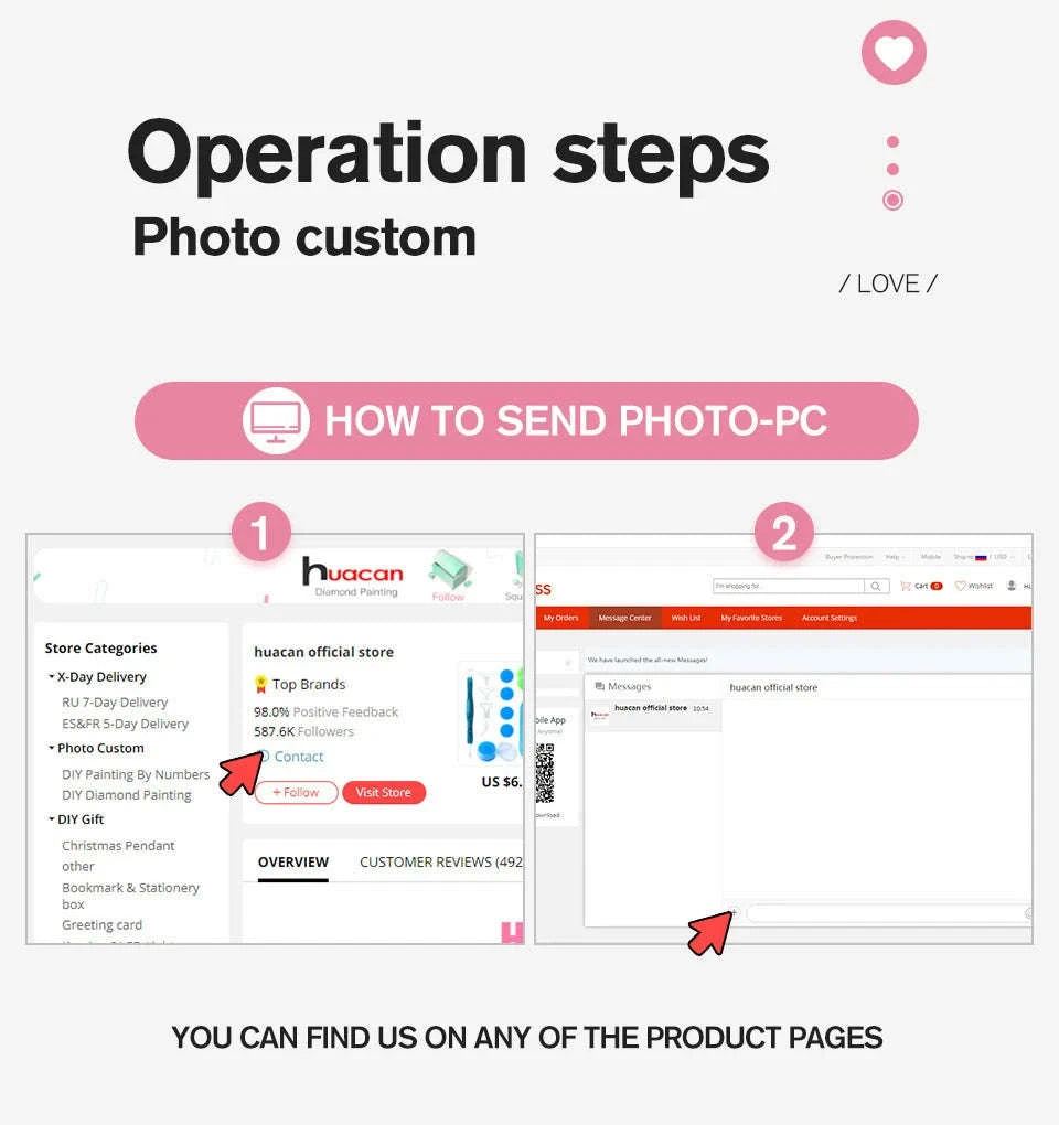 Customizable Diamond Mosaic With Your Own Photo-Full Round / 25x25cm