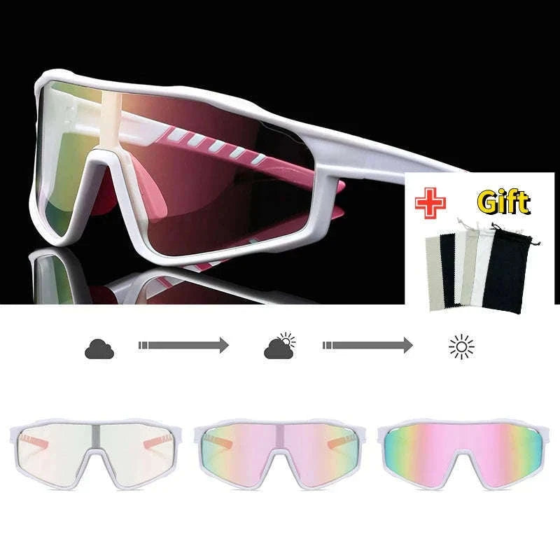 Customizable Prescription Sports Sunglasses with Photochromic Lenses-Black-Blue / myopia -5.5