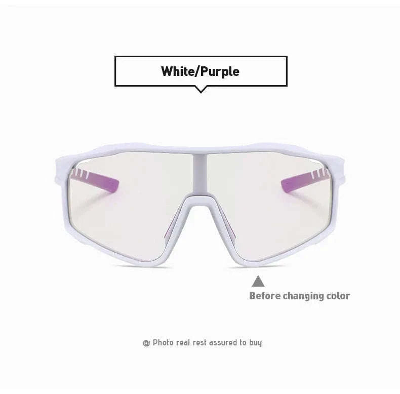 Customizable Prescription Sports Sunglasses with Photochromic Lenses-Black-Blue / myopia -5.5