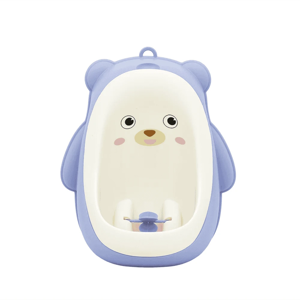 Cute Bear Kids Urinal with Spinner & Detachable Tank for Boys-YELLOW