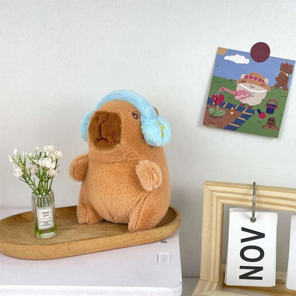 Cute Capybara Plush Toy Hoodie with Wings-Blue-Hoodie C