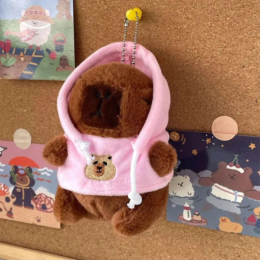 Cute Capybara Plush Toy Hoodie with Wings-Blue-Hoodie C