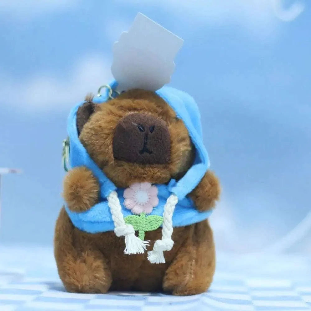 Cute Capybara Plush Toy Hoodie with Wings-Blue-Hoodie C