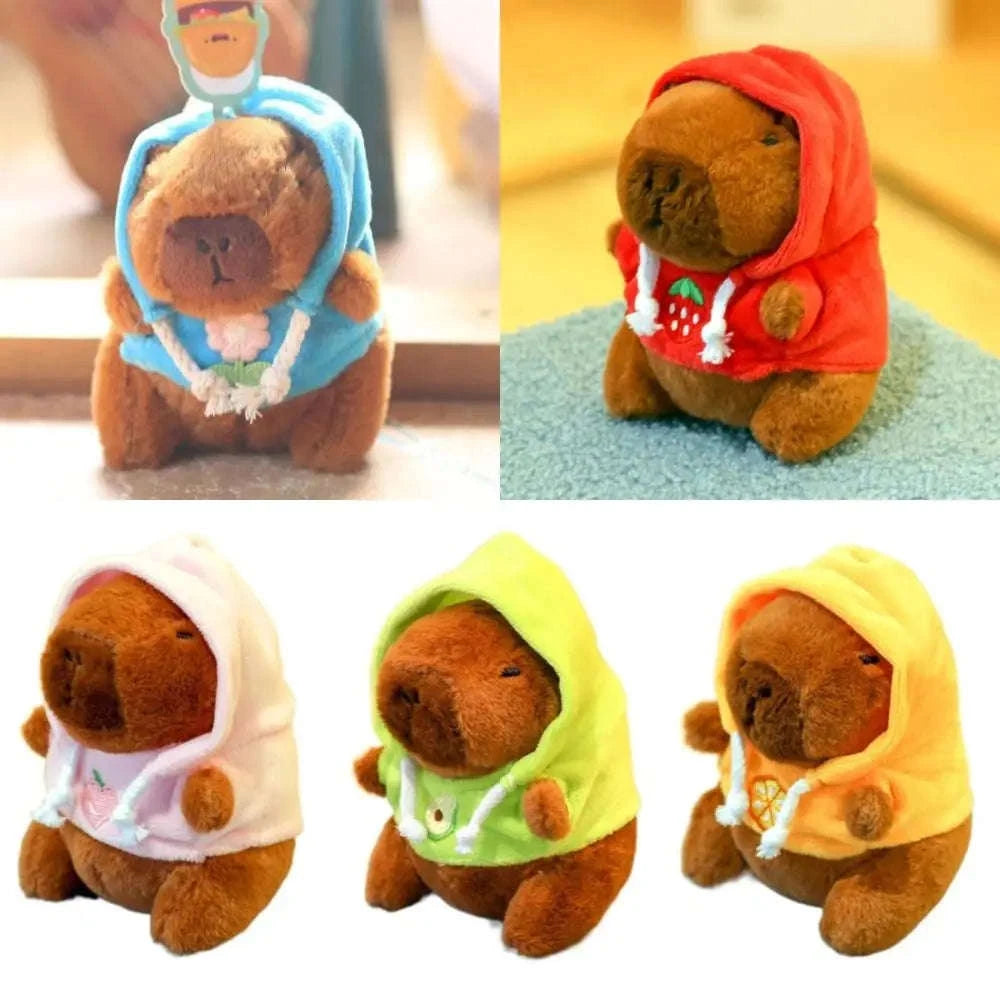 Cute Capybara Plush Toy Hoodie with Wings-Blue-Hoodie C