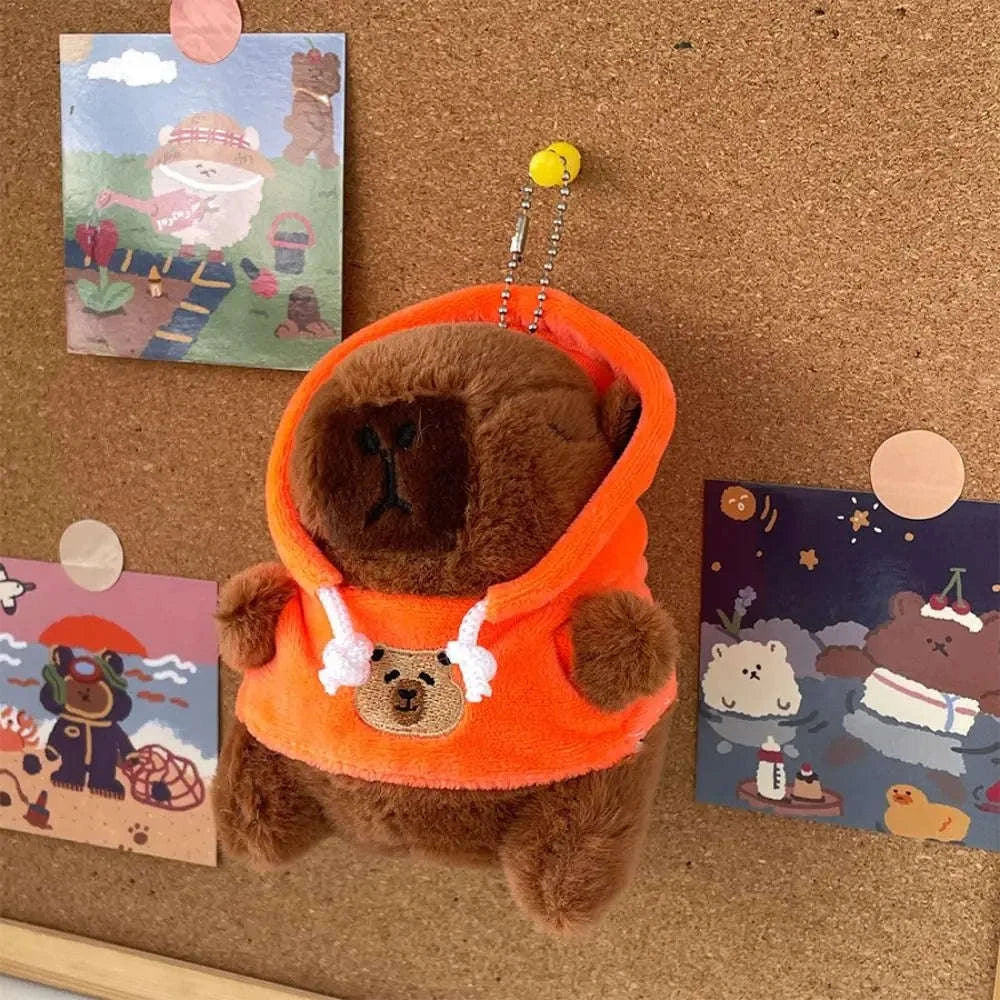 Cute Capybara Plush Toy Hoodie with Wings-Blue-Hoodie C