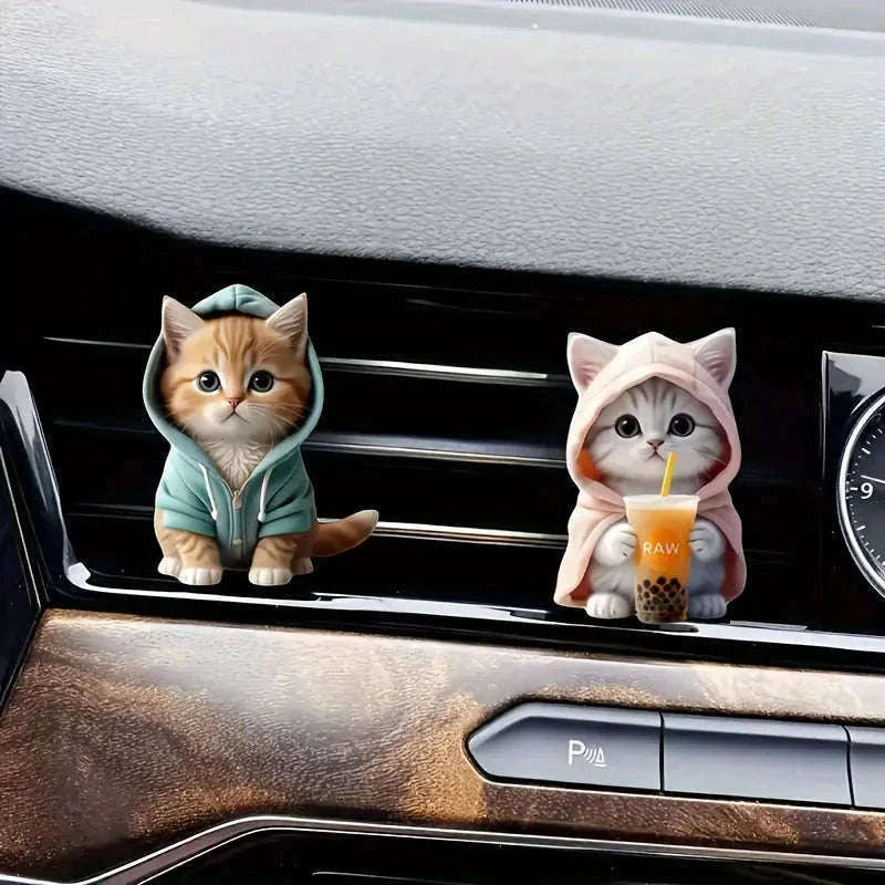Cute Cat Car Aromatherapy Vent Clip-blue