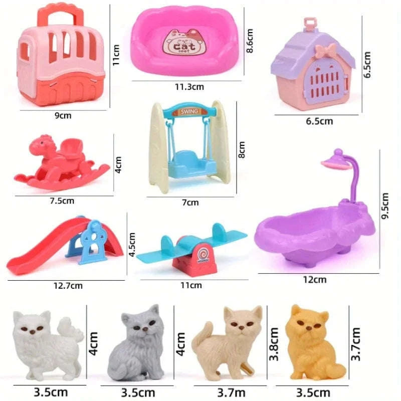 Cute Dog Doll Set with Pet Basket and Play Scene-as  pic