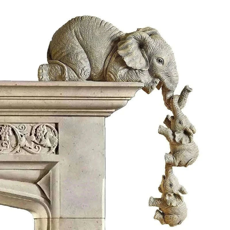 Cute Elephant Figurines Set for Warm, Charming Home Decor-Default Title