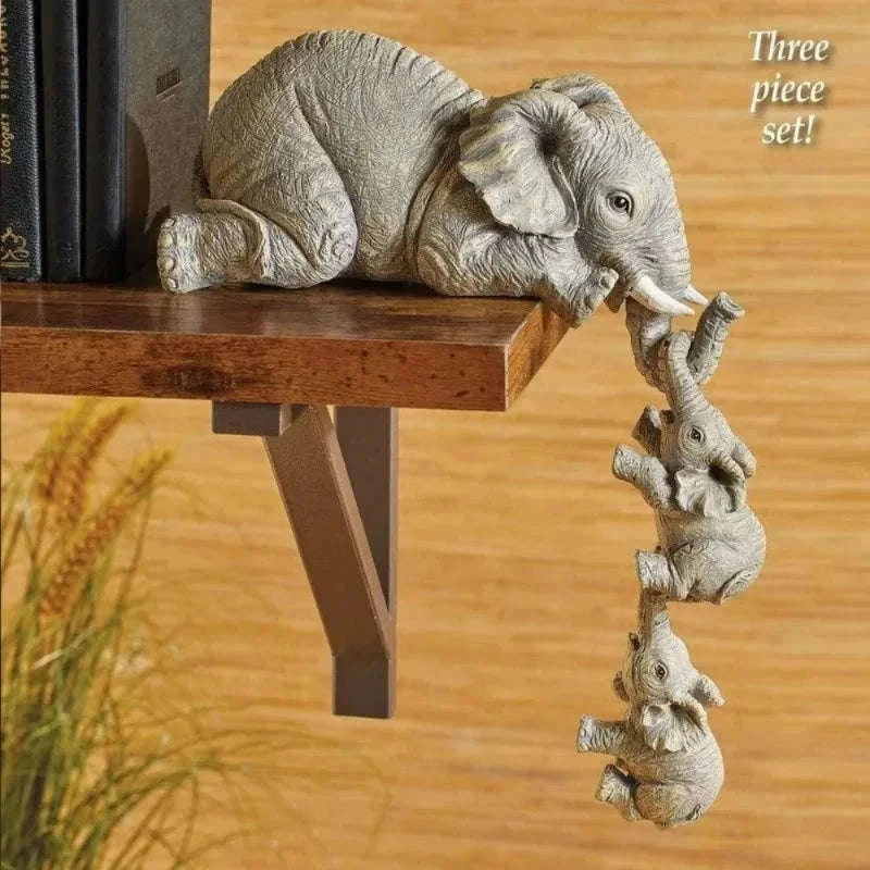 Cute Elephant Figurines Set for Warm, Charming Home Decor-Default Title