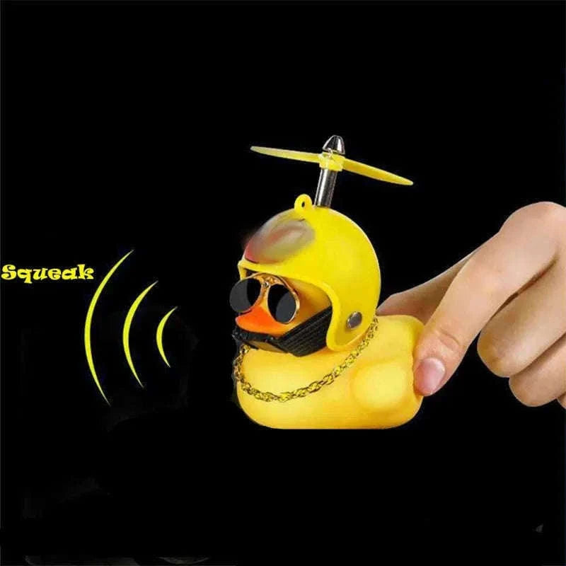 Cute Helmet Duck Car Decoration with Helmet, Propeller, Chain-Type14