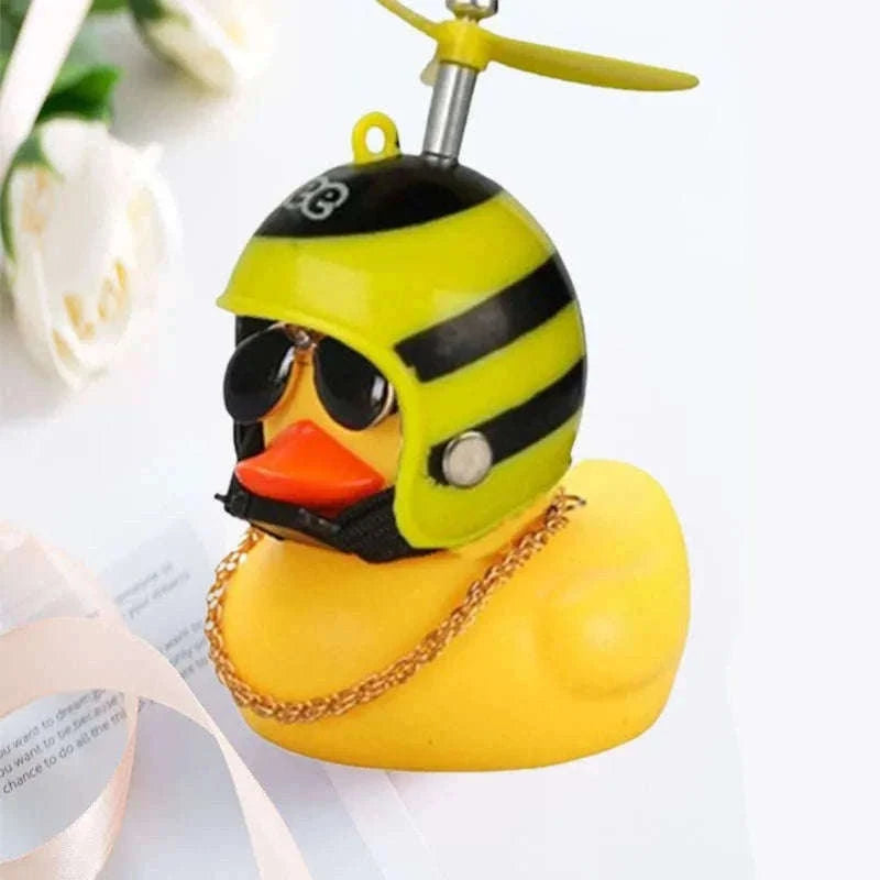 Cute Helmet Duck Car Decoration with Helmet, Propeller, Chain-Type14