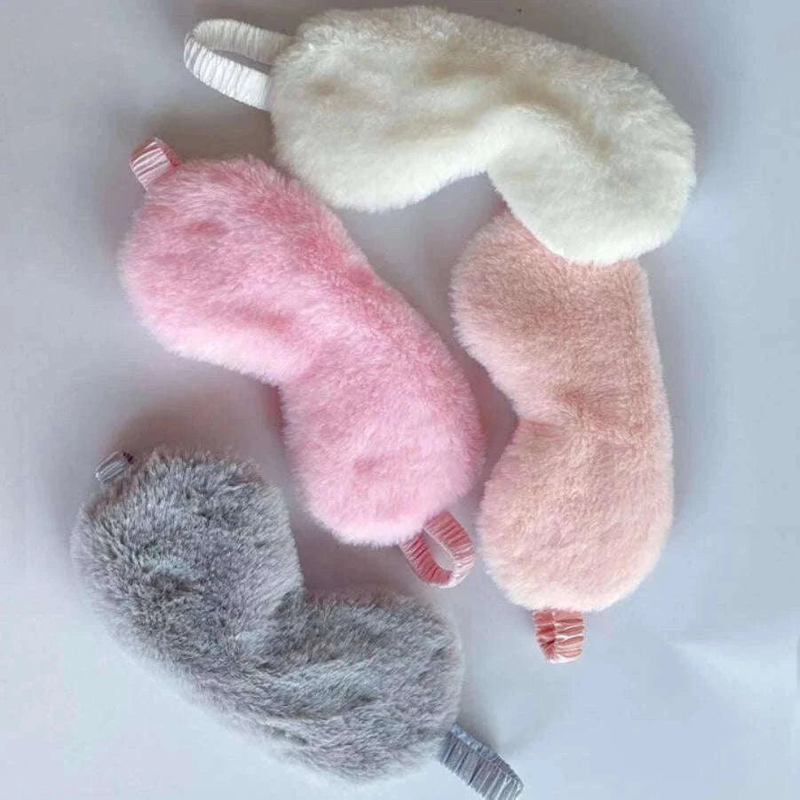 Cute Plush Sleeping Eye Mask for Soft, Cozy Rest-Red