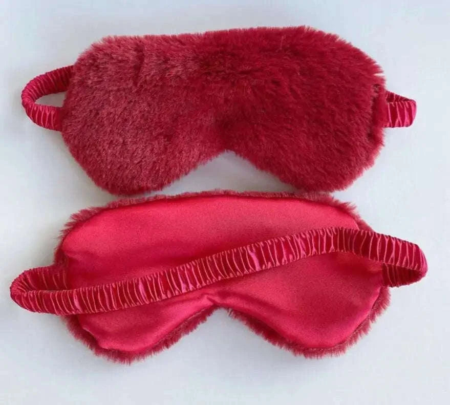 Cute Plush Sleeping Eye Mask-Red