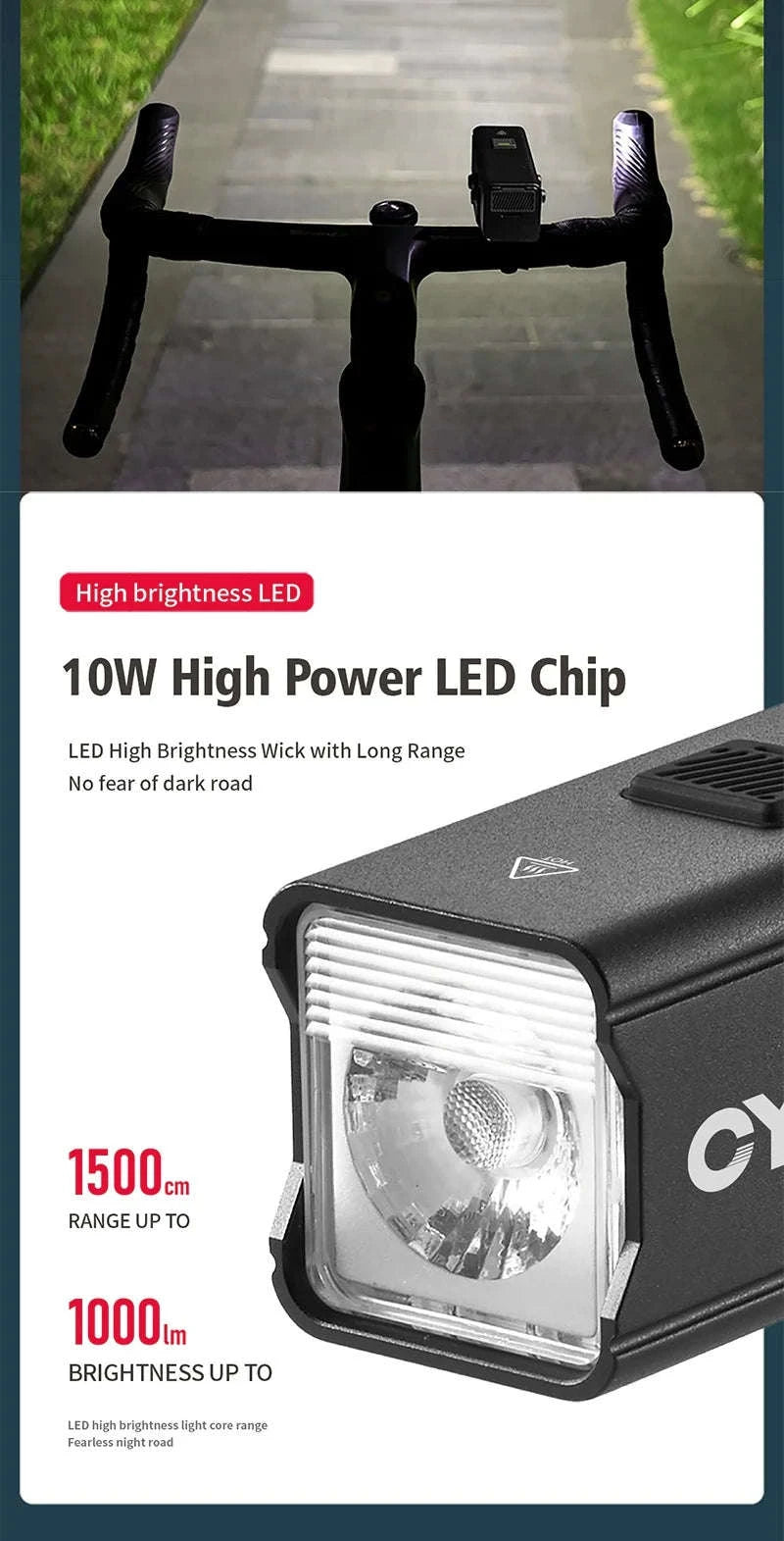 CYCLAMI 1000LM Rechargeable Bike Light-BR1000 S2 Taillight