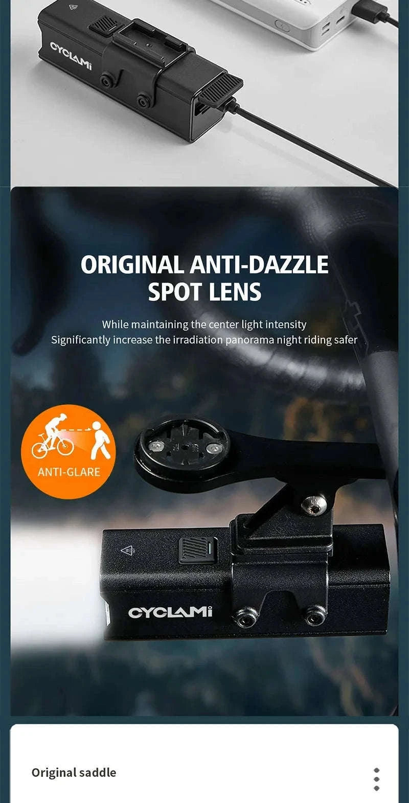 CYCLAMI 1000LM Rechargeable Bike Light for Safer Night Rides-BR1000 S2 Taillight