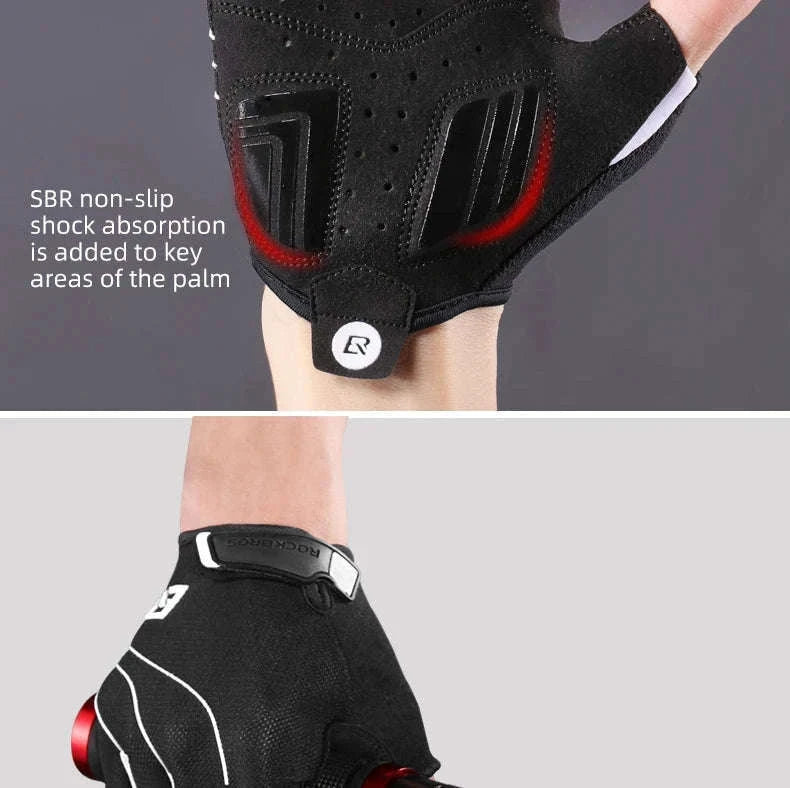 Cycling Gloves Shockproof Foam Padded Half Finger Anti-Slip Grip-S107 / S