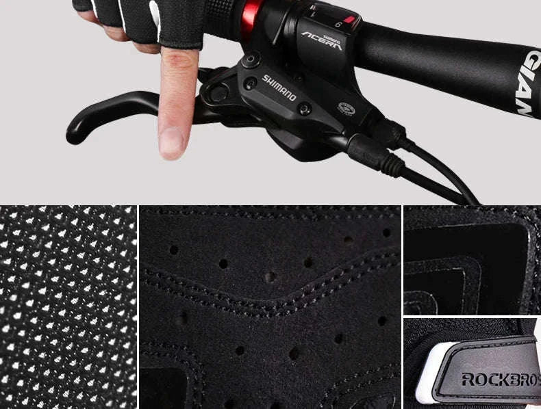 Cycling Gloves Shockproof Foam Padded Half Finger Anti-Slip Grip-S107 / S