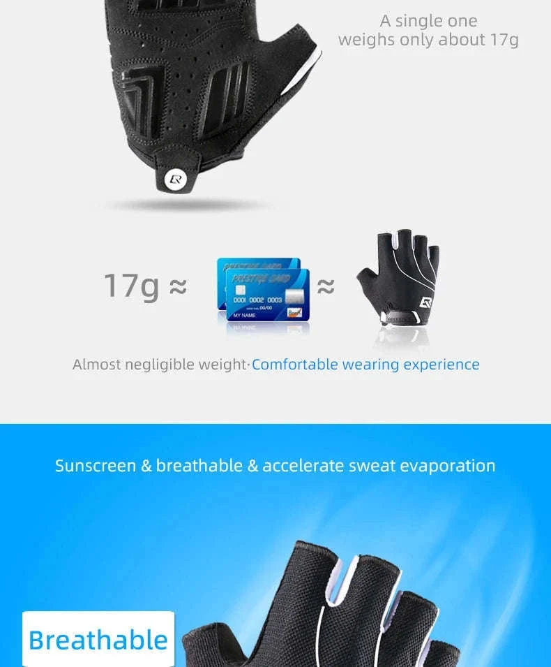 Cycling Gloves Shockproof Foam Padded Half Finger Anti-Slip Grip-S107 / S