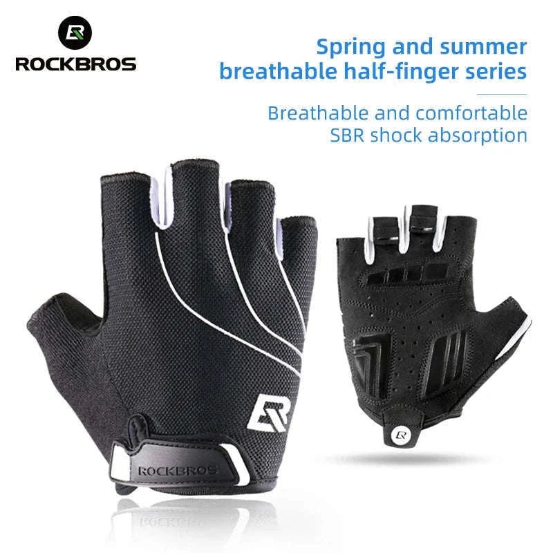 Cycling Gloves Shockproof Foam Padded Half Finger Anti-Slip Grip-S107 / S