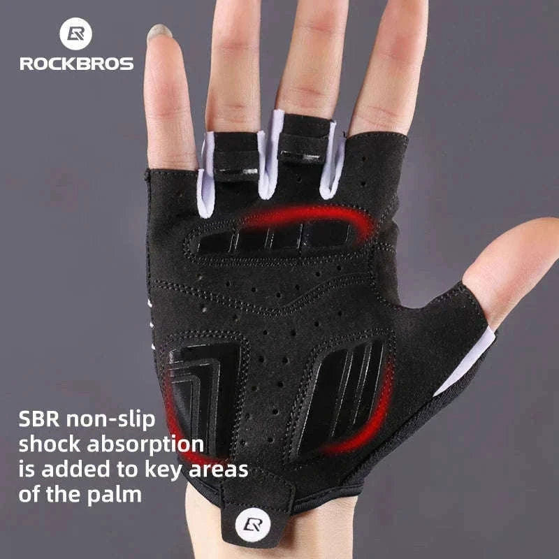 Cycling Gloves Shockproof Foam Padded Half Finger Anti-Slip Grip-S107 / S