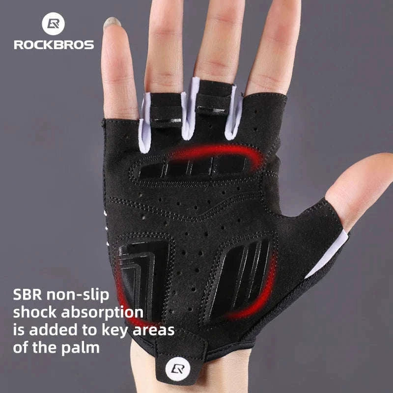 Cycling Gloves Shockproof Foam Padded Half Finger Anti-Slip Grip-S107 / S