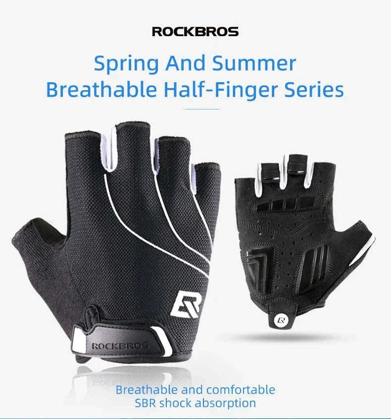Cycling Gloves Shockproof Foam Padded Half Finger Anti-Slip Grip-S107 / S