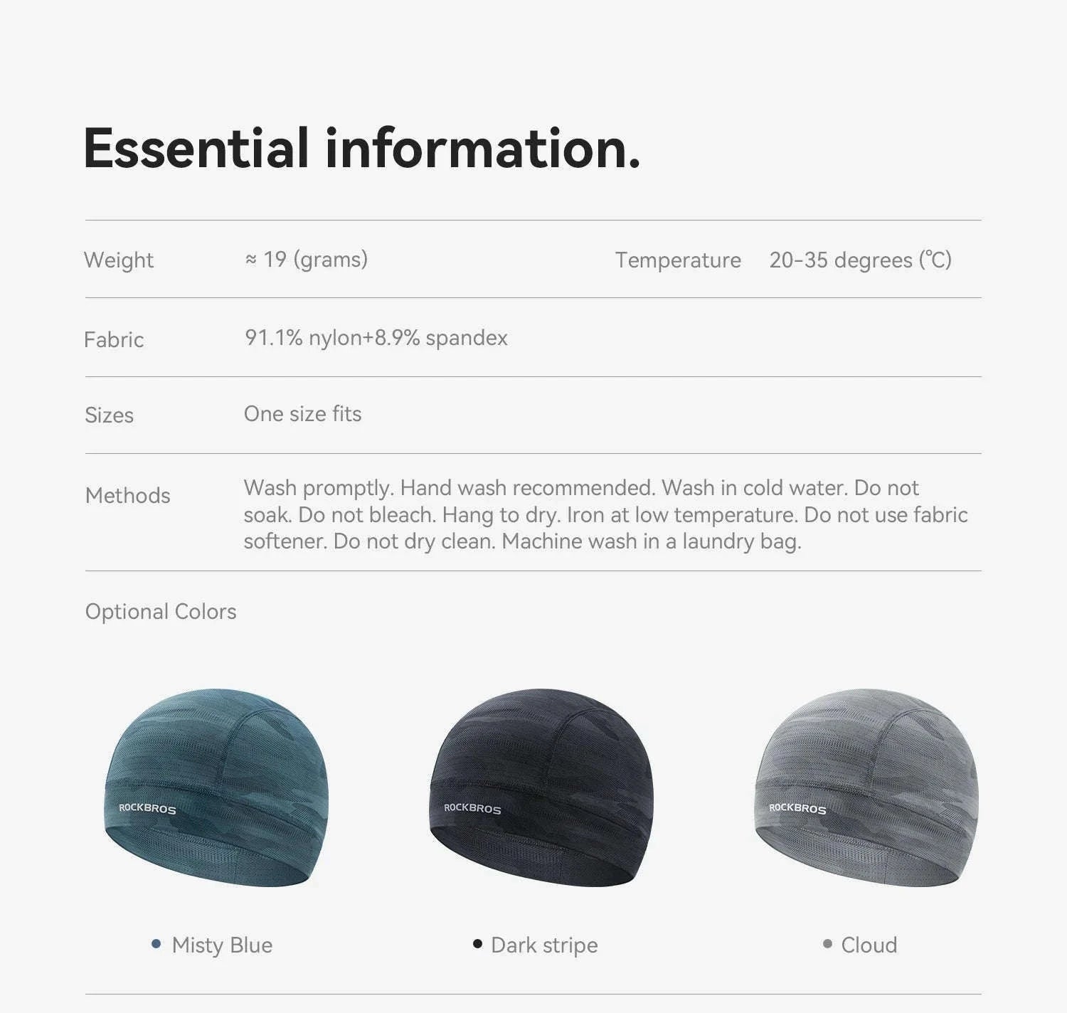 Cycling Head Cover Inner Cap for Helmet Comfort-LF260132-BK 1pcs