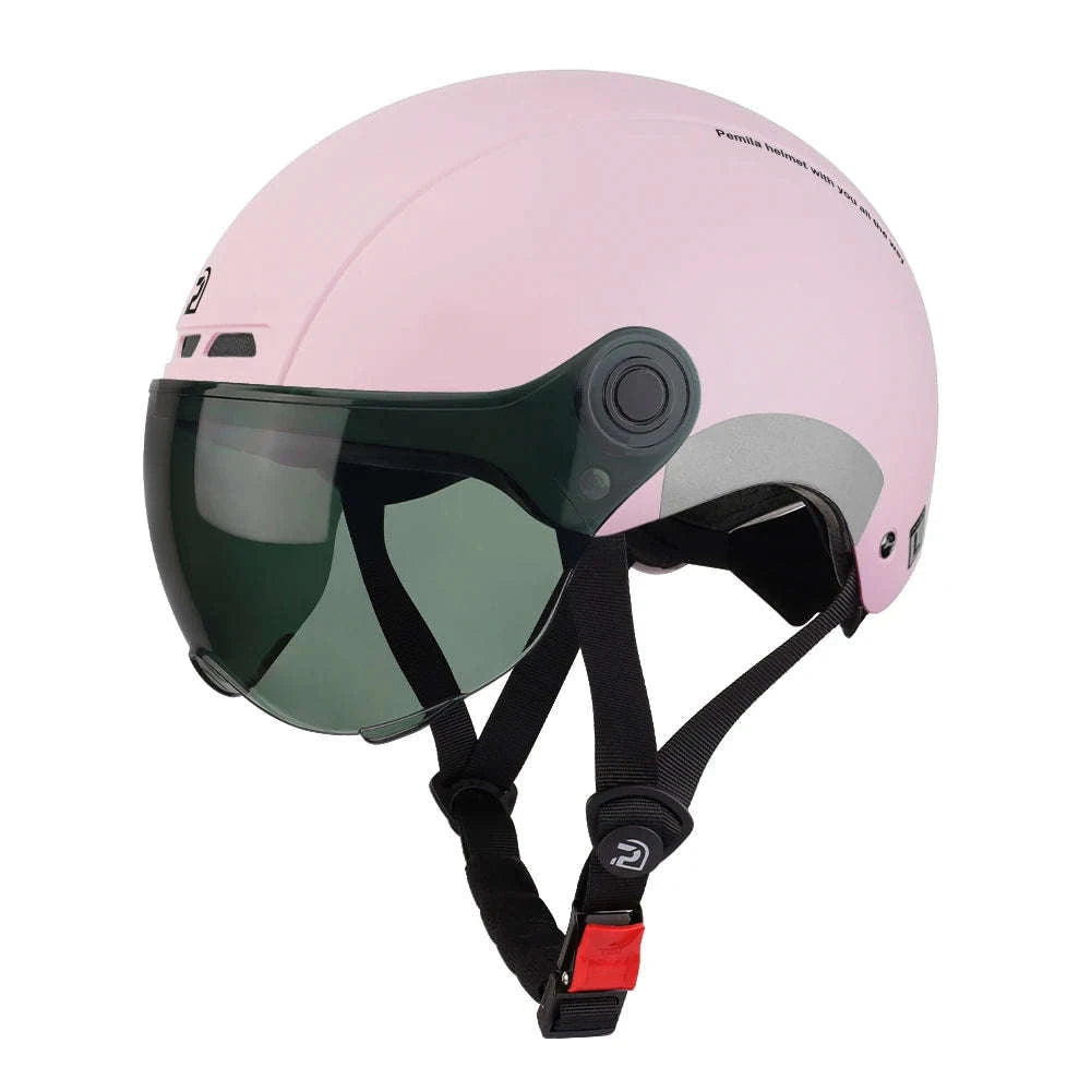 Cycling Helmet with Goggles & Ear Protection-V08-Khaki-Gray / 55-62CM