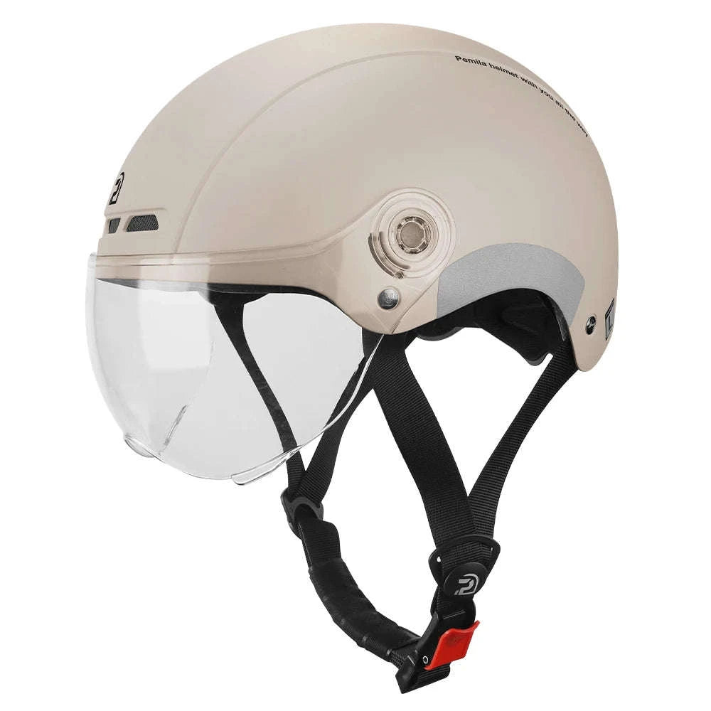 Cycling Helmet with Goggles & Ear Protection-V08-Khaki-Gray / 55-62CM