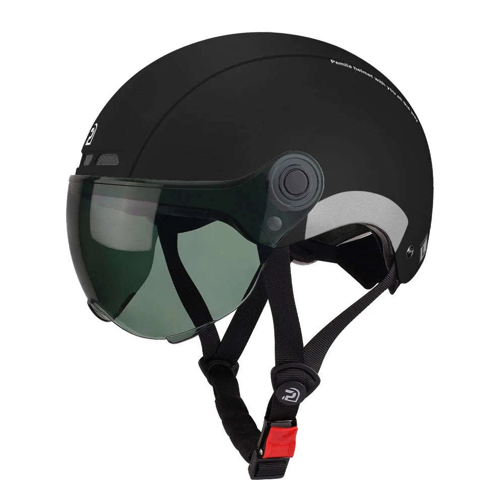 Cycling Helmet with Goggles & Ear Protection-V08-Khaki-Gray / 55-62CM