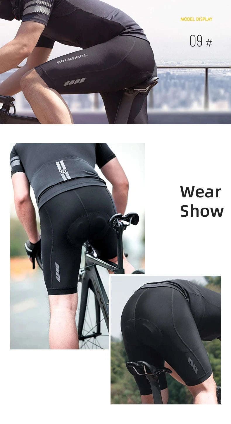 Cycling Shorts with 3D Gel Pad Breathable Quick-Dry Bike Tights-Asia XXL(EUR Size)
