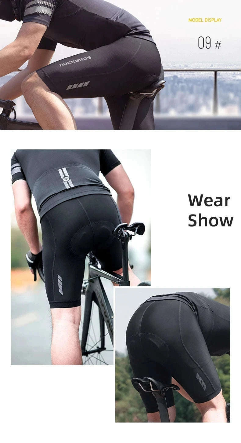 Cycling Shorts with 3D Gel Pad Breathable Quick-Dry Bike Tights-Asia XXL(EUR Size)