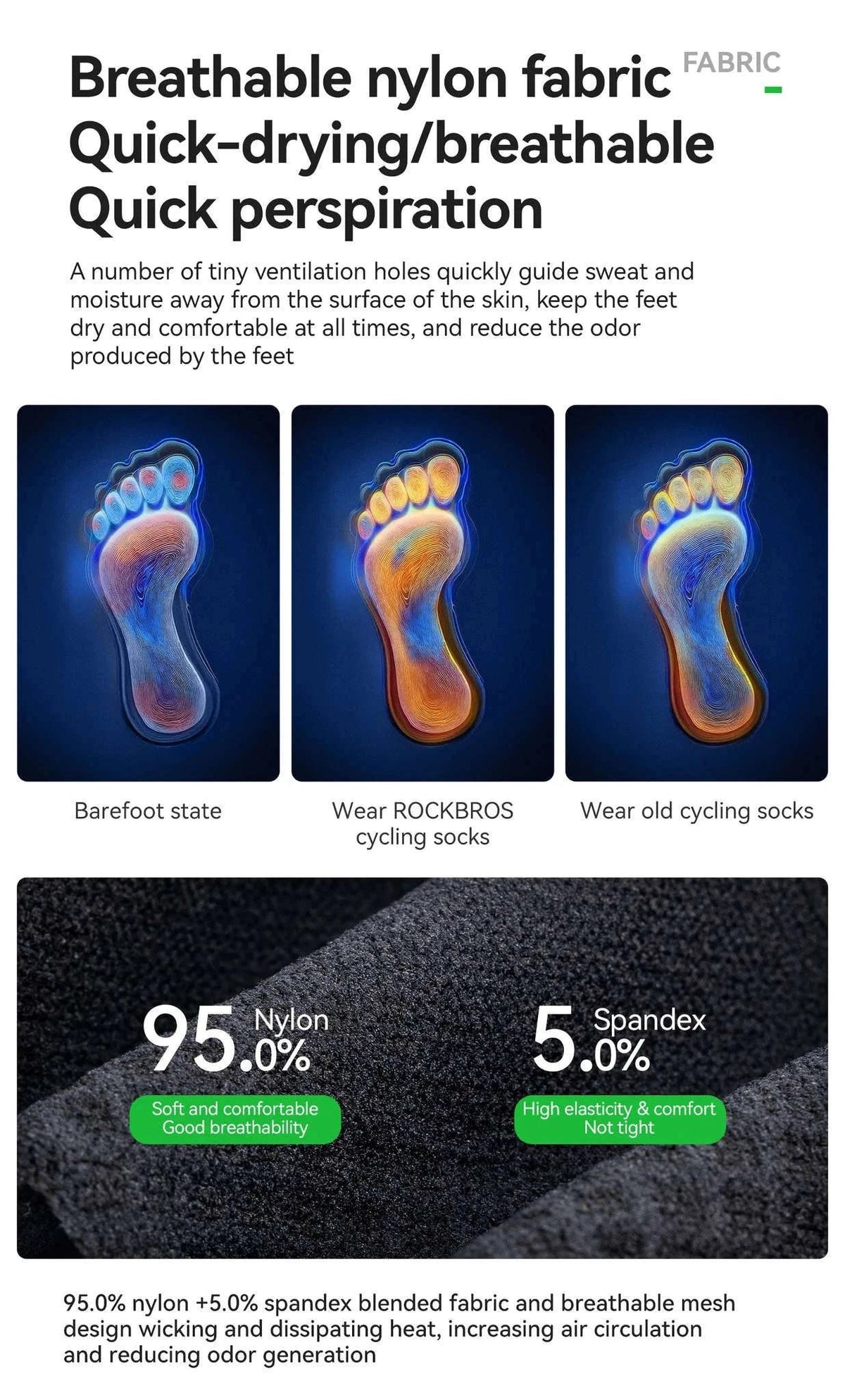 Cycling Socks Breathable Antibacterial Reflective 2 Pairs-490067bk / S(EUR 35-38)