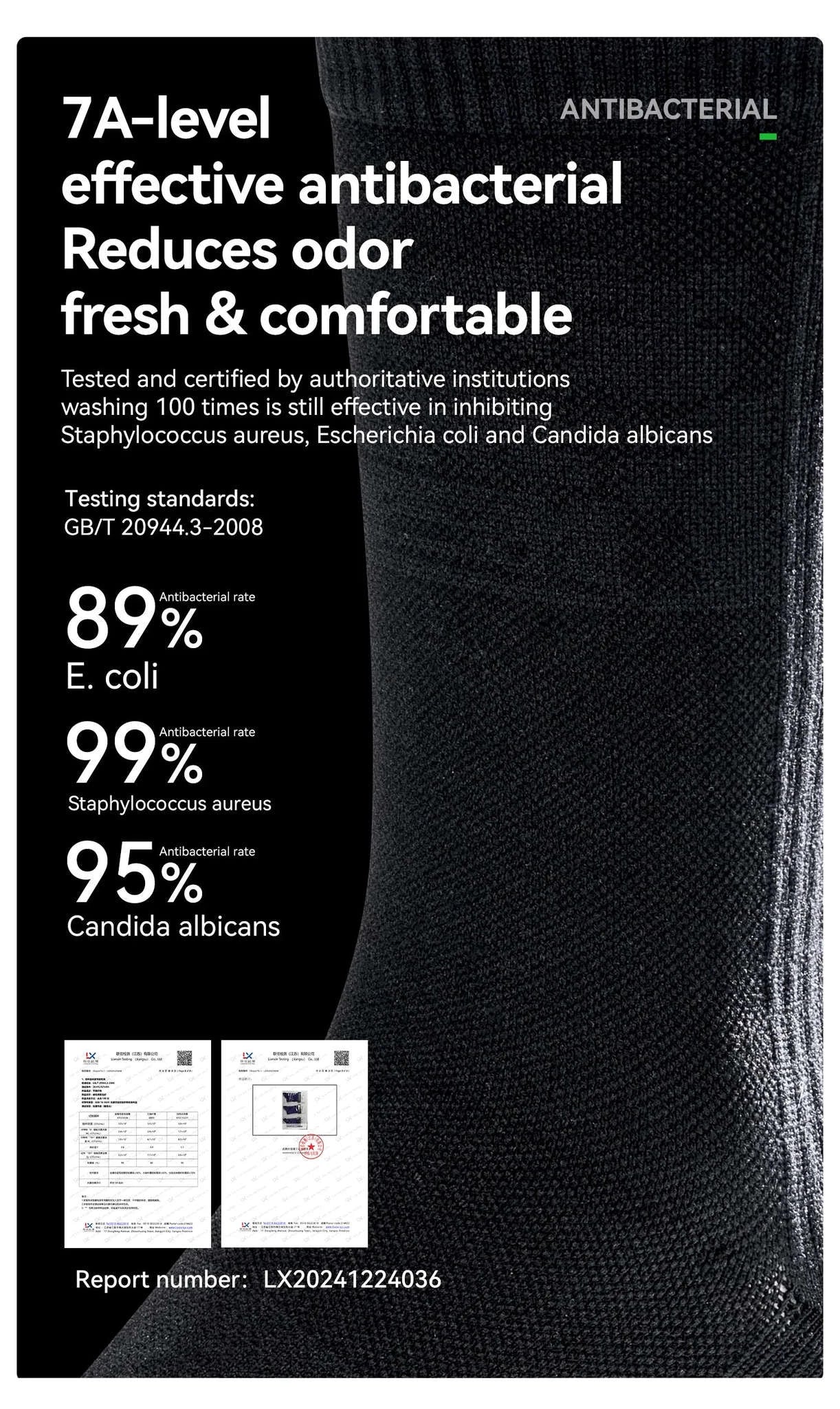 Cycling Socks Knee-High Breathable Stretch Sport Socks-2pairs 490068 / S(EUR 35-38)