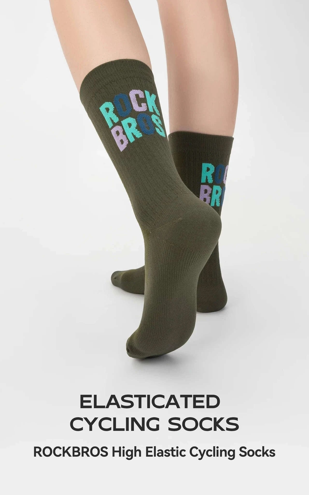 Cycling Socks Knee-High Breathable Stretch Sport Socks-2pairs 490068 / S(EUR 35-38)