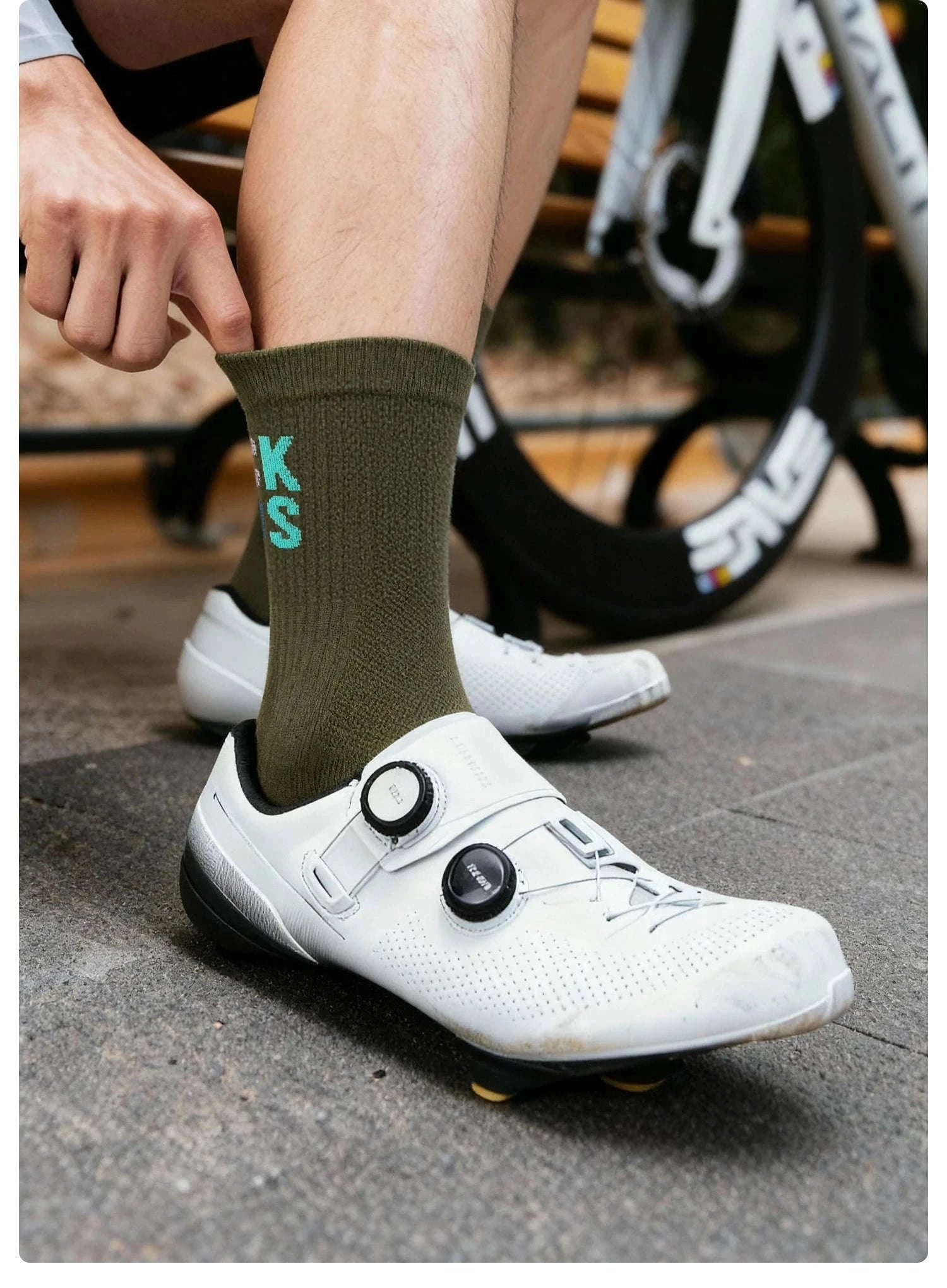 Cycling Socks Knee-High Breathable Stretch Sport Socks-2pairs 490068 / S(EUR 35-38)