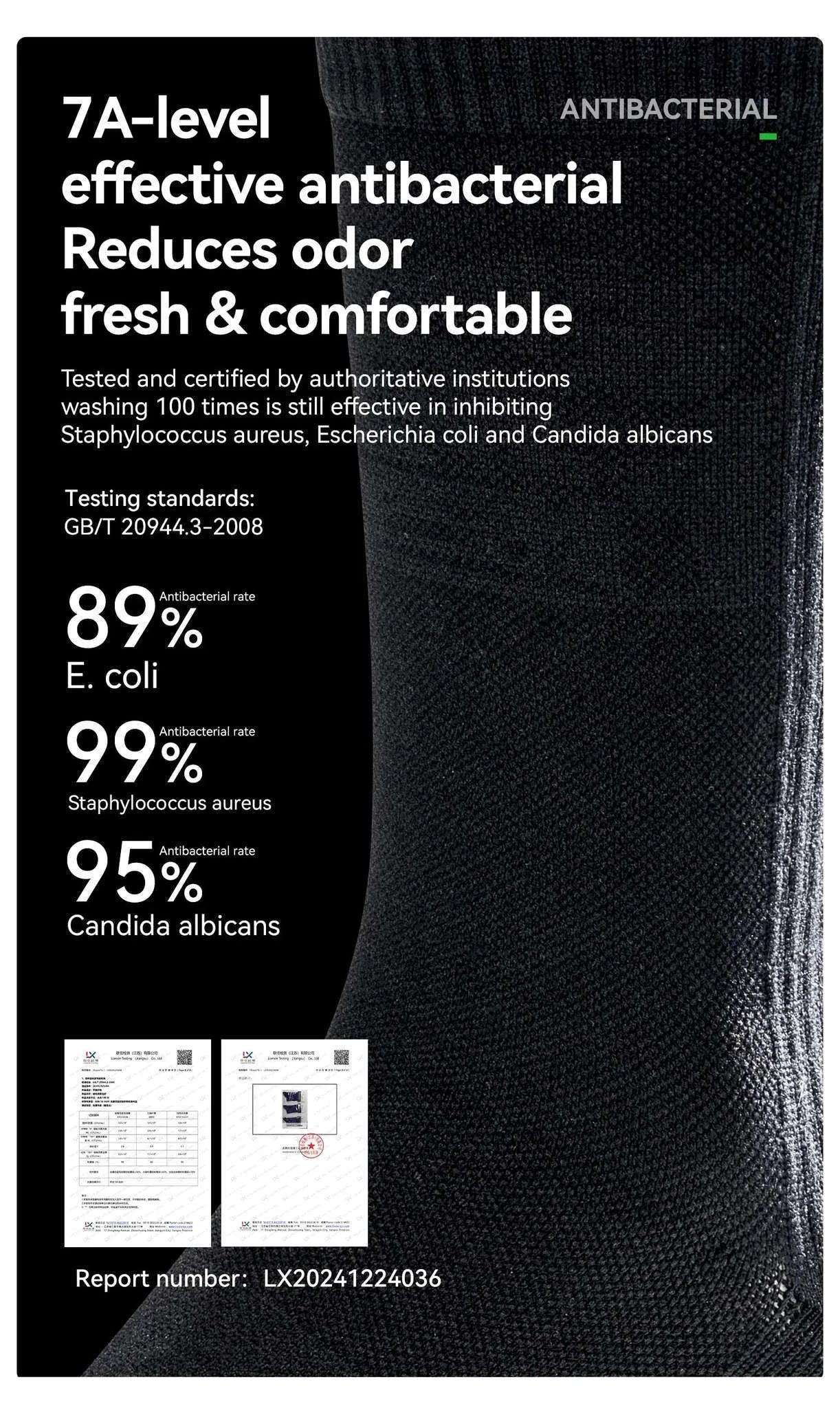Cycling Socks Knee-High Breathable Stretch Sport Socks-2pairs 490068 / S(EUR 35-38)