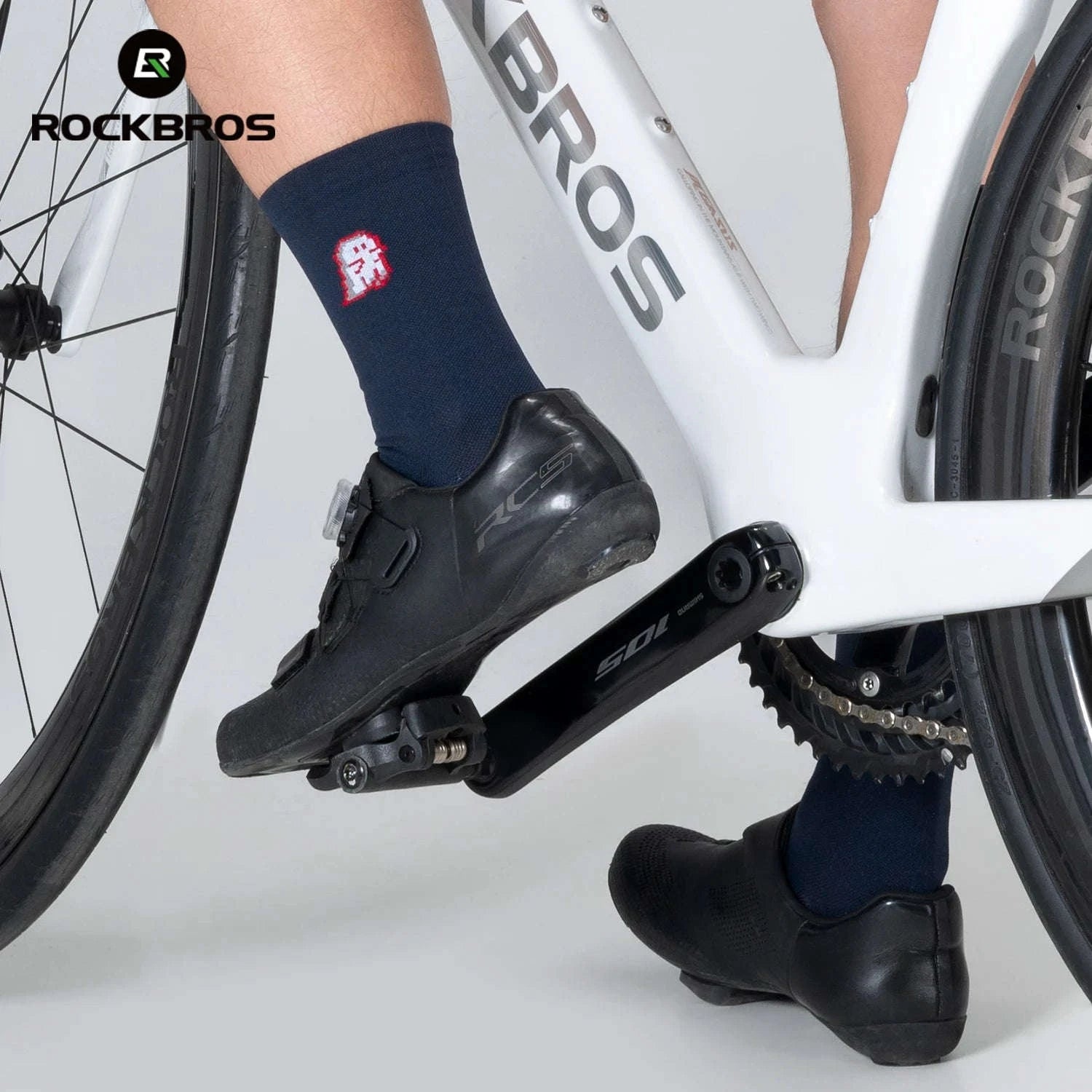 Cycling Socks Nylon Elastane Moisture-Absorbing Sport Socks-2pairs 490009-ad / M(EUR 39-42)