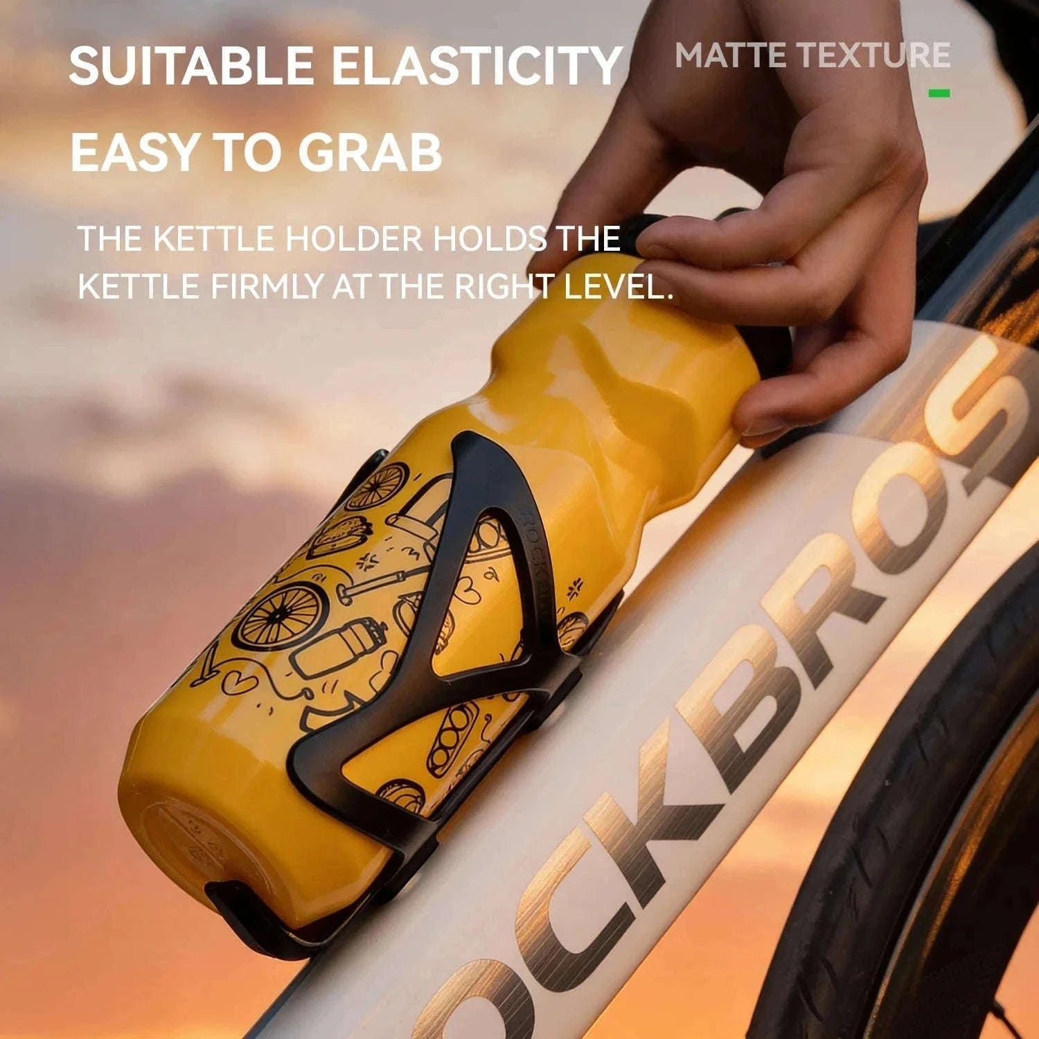 Cycling Water Bottle 0.6L with Bike Cage for Easy Hydration-310050-C