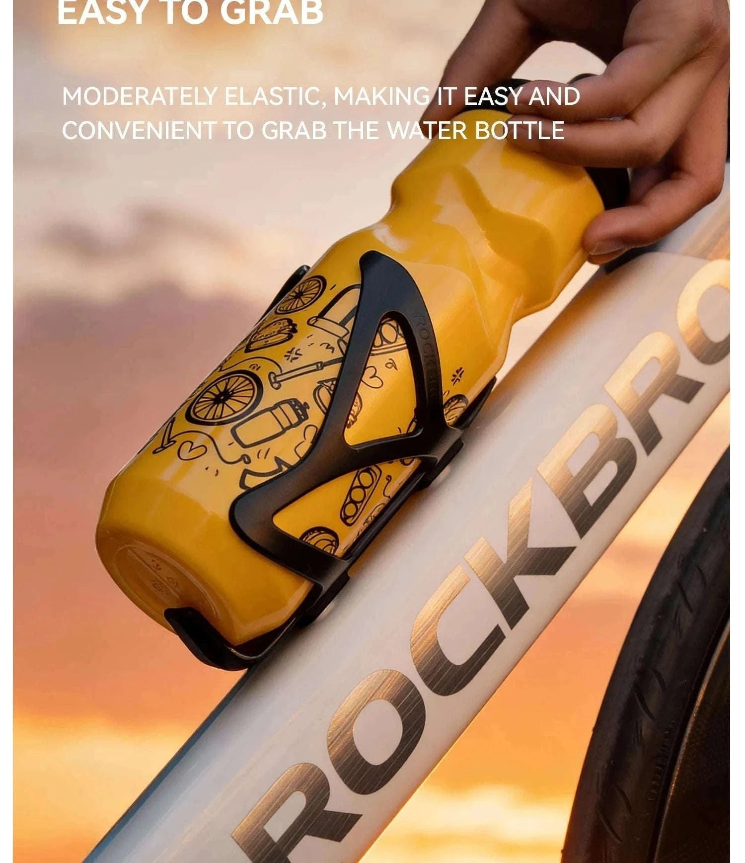 Cycling Water Bottle 0.6L with Bike Cage for Easy Hydration-310050-C