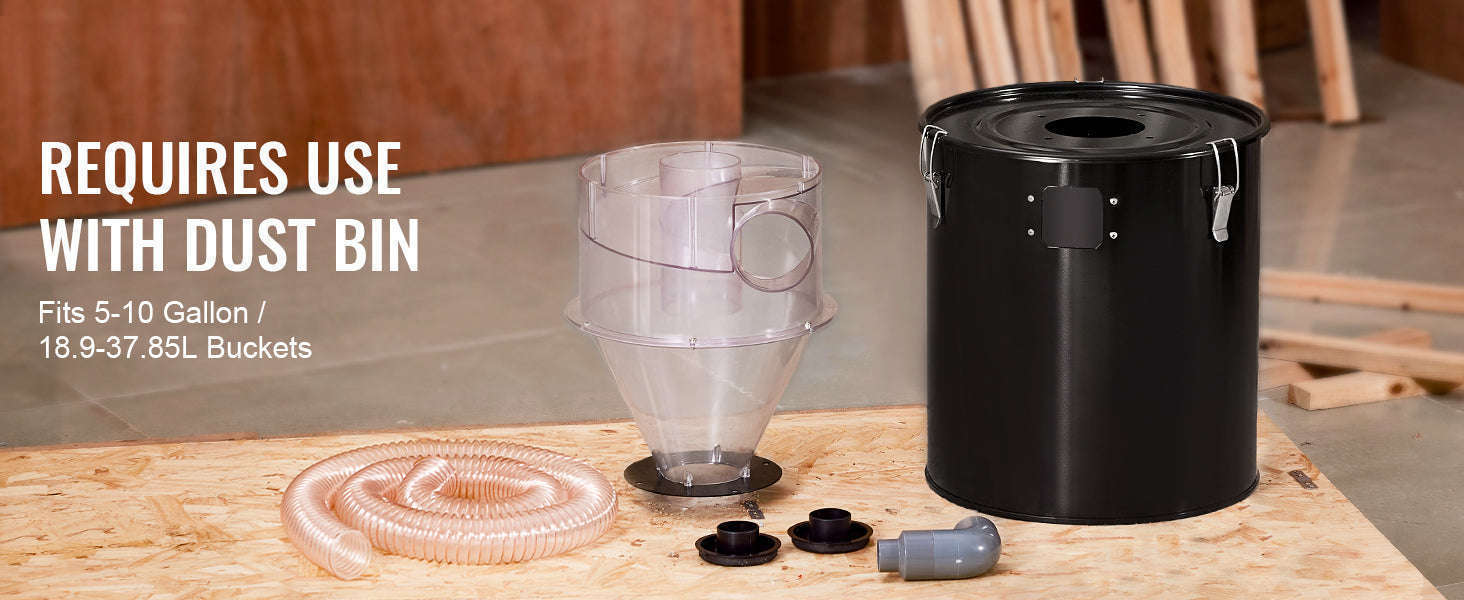 Cyclone Dust Separator 4" Retrofit for Wet/Dry Shop Vacuums, Fits 5-10 Gallon Tank-4.0in / Canada