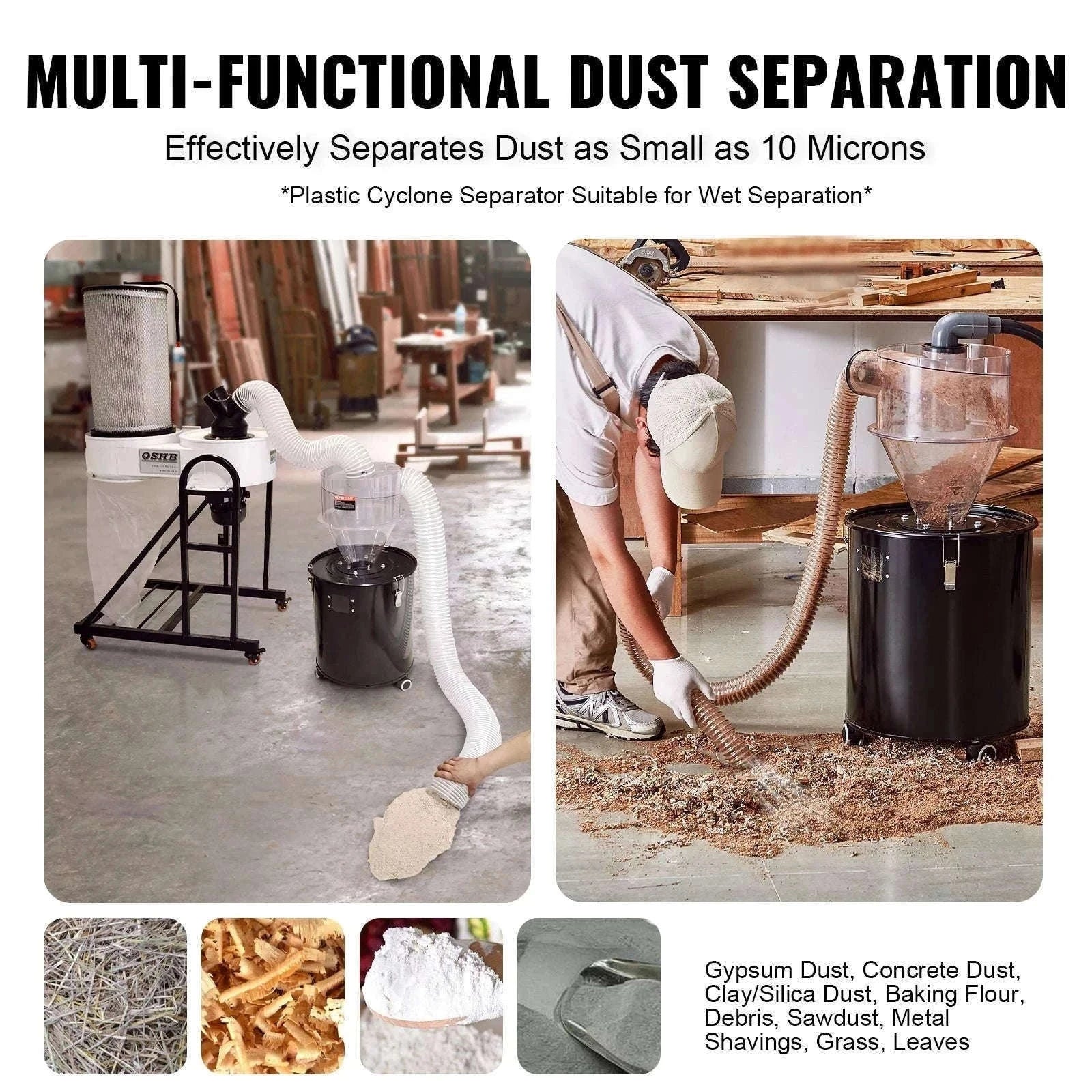 Cyclone Dust Separator 4" Retrofit for Wet/Dry Shop Vacuums, Fits 5-10 Gallon Tank-4.0in / Canada