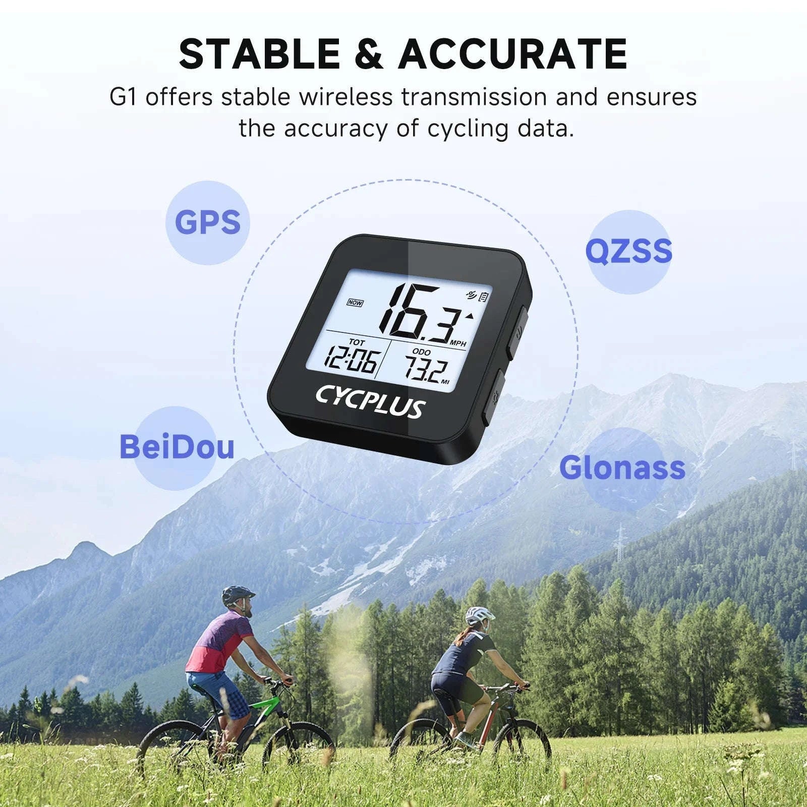CYCPLUS GPS Bike Computer Wireless Stopwatch IPX6 Waterproof-G1 Z1